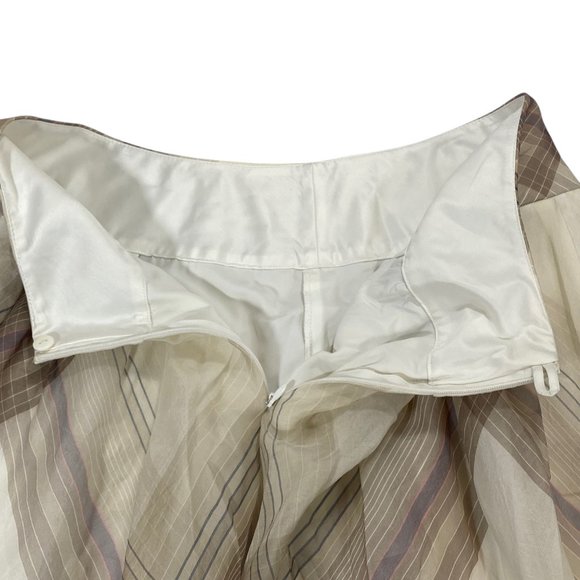 Talbots Pure Silk Midi Skirt | 10P | Plaid Organza | Lined | Preppy Old Money - Picture 6 of 10